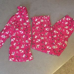 Girls large button up puppy Pj set